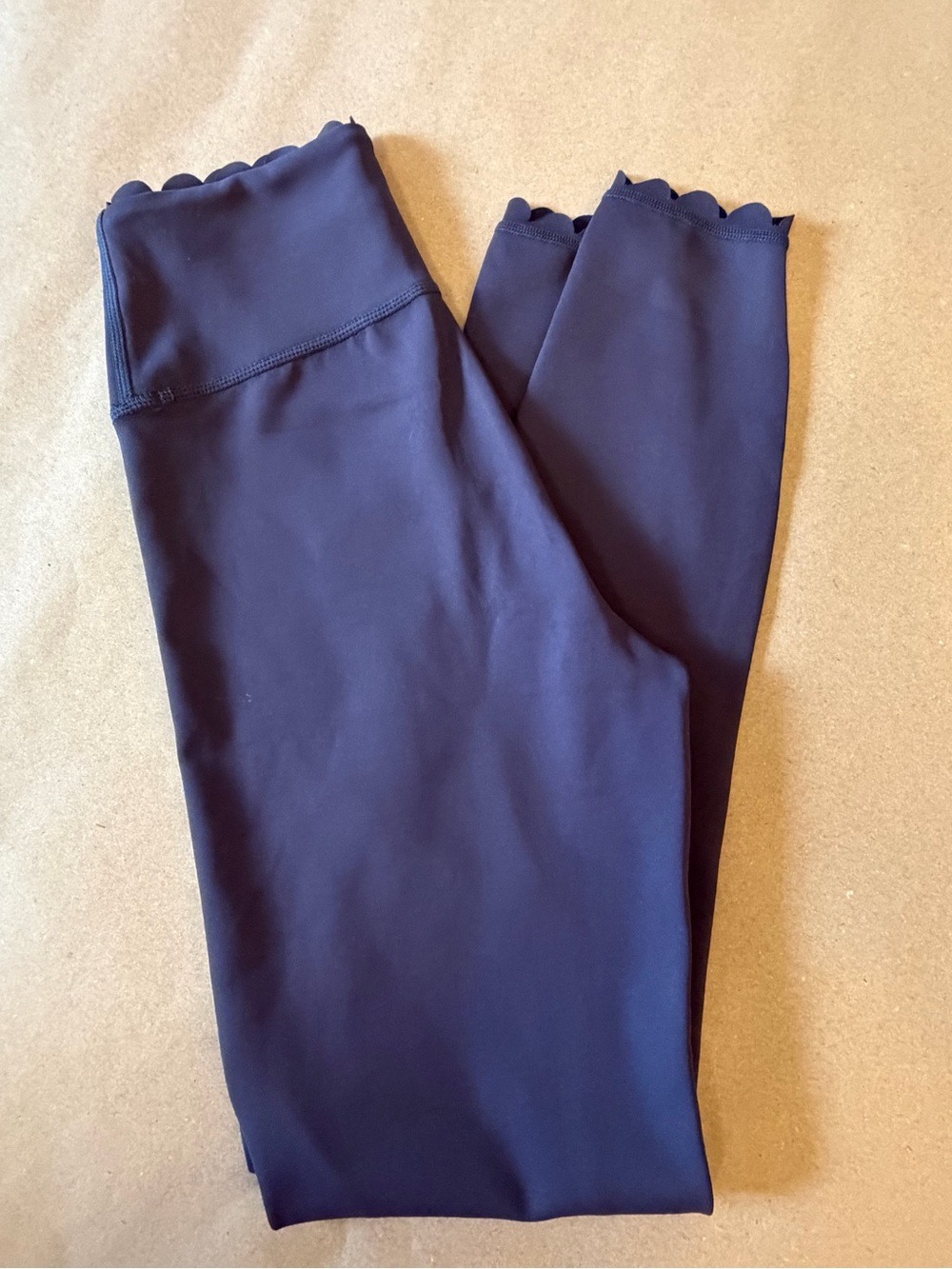 IVL Navy Scalloped Hem Leggings
